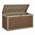 Cofre de almacenamiento de resina marrón/beige 117x45x57 cm