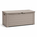 Baúl de resina beige para exterior 120x50x60 cm