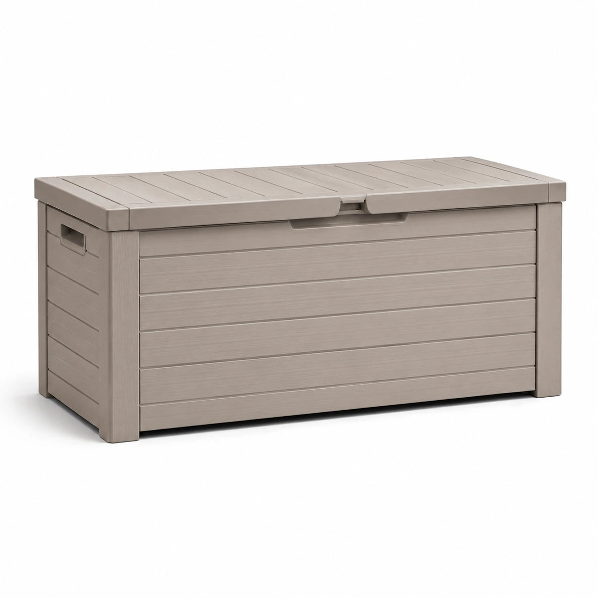 Baúl de resina beige para exterior 120x50x60 cm