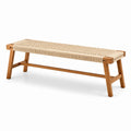 Banco de madera y cuerda 120x35x45 cm