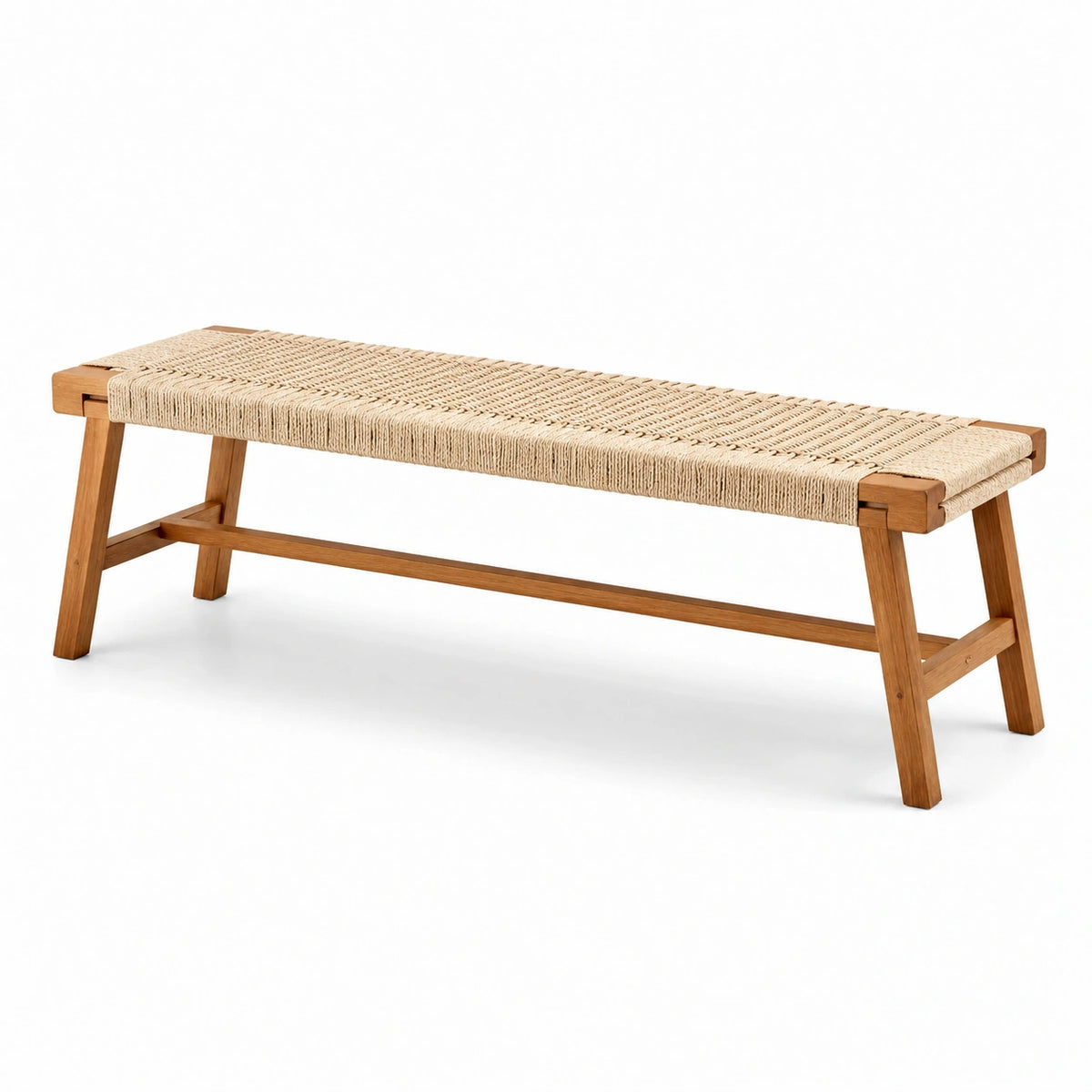 Banco de madera y cuerda 120x35x45 cm