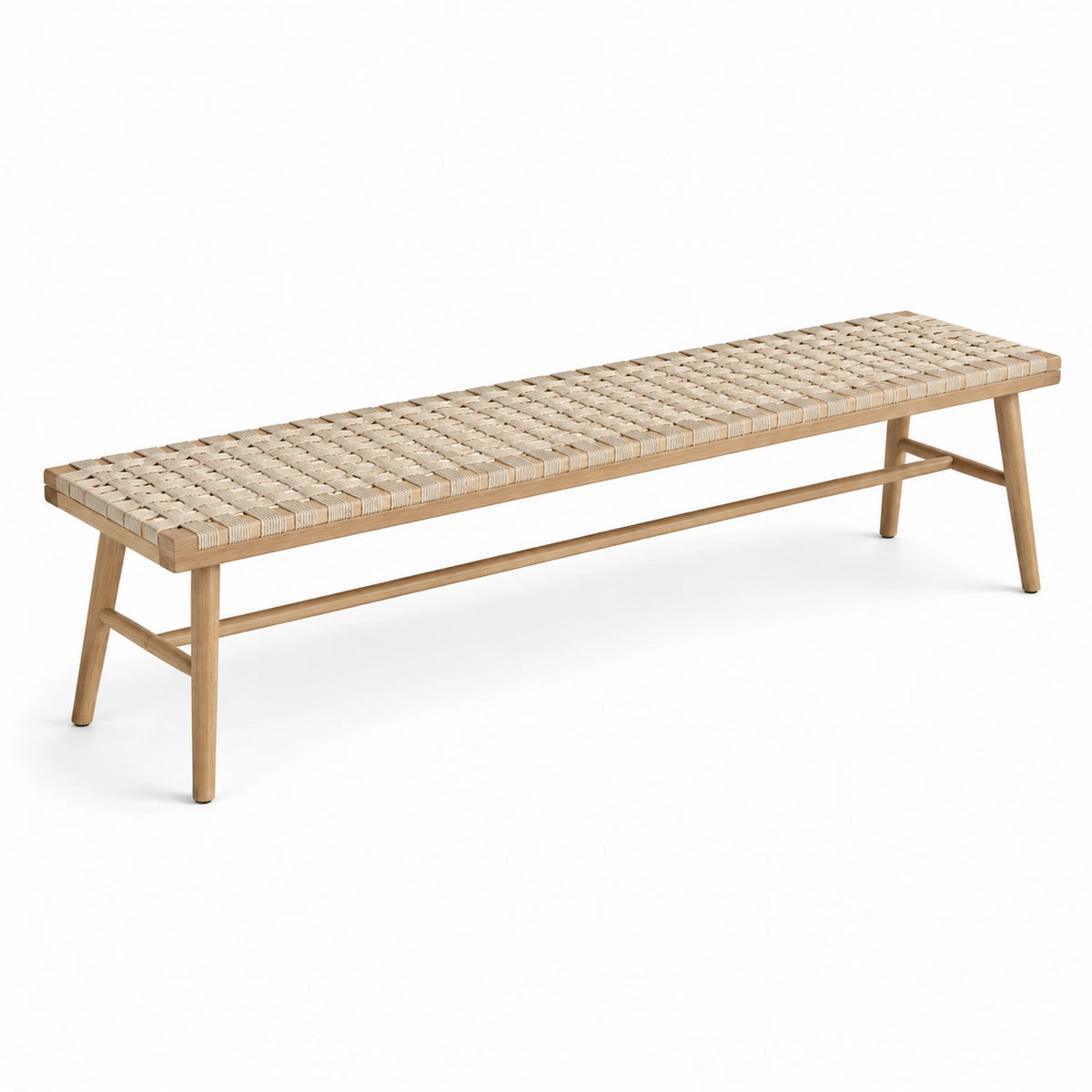 Banco de madera y cuerda de yute 160x35x45 cm