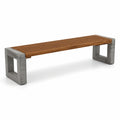 Banco de madera y hormigón para exterior 180x40x45 cm
