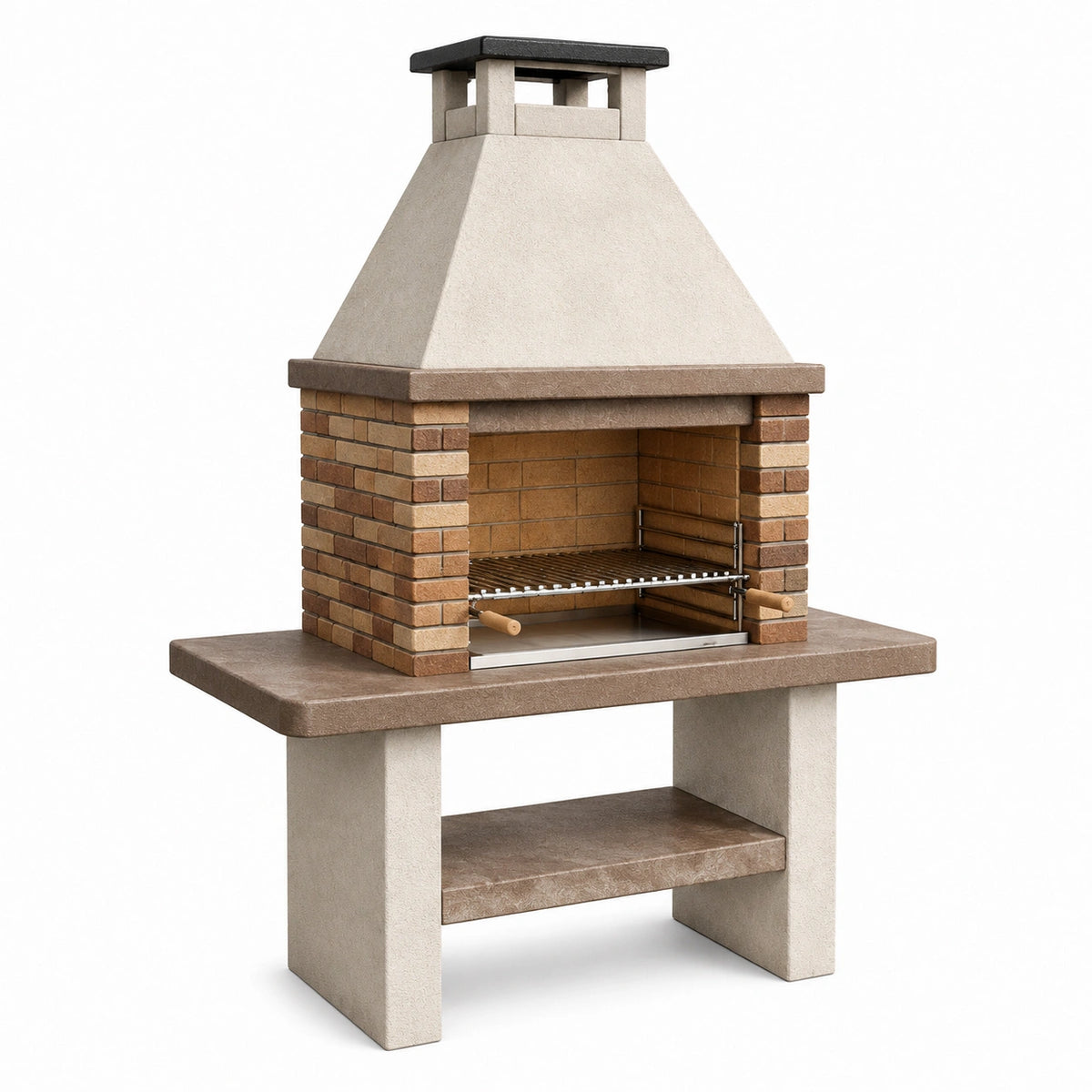 Barbacoa de ladrillo refractario y cemento 180x110x70 cm