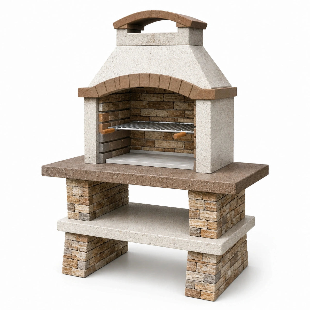 Barbacoa de Piedra y Ladrillo Exterior 150x70x210 cm