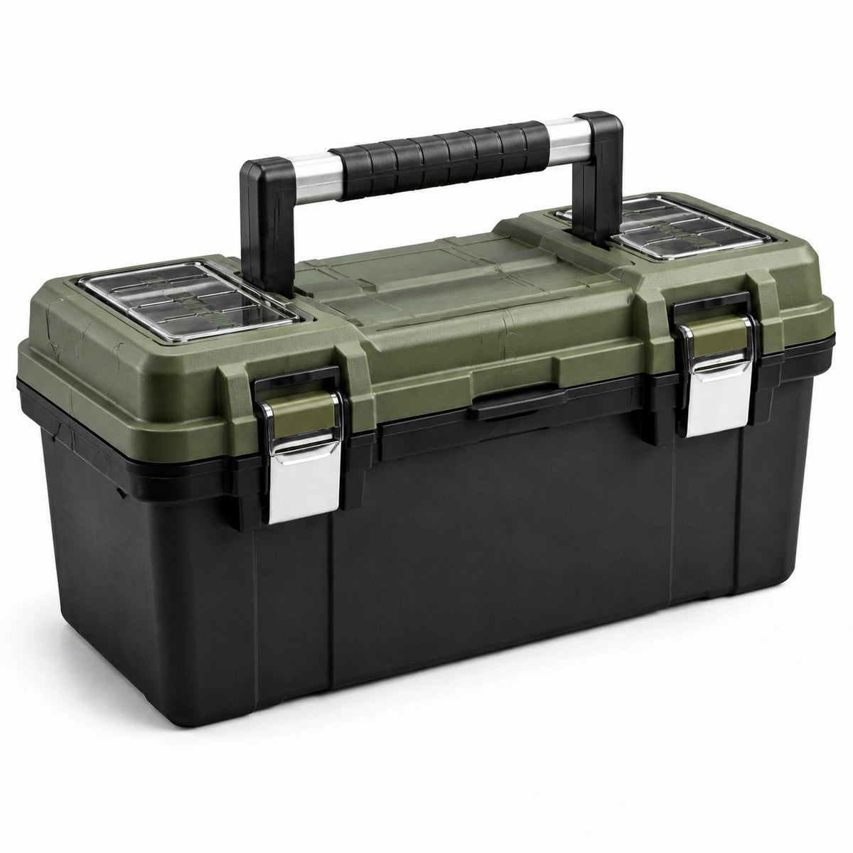 Caja de herramientas de plástico con compartimentos