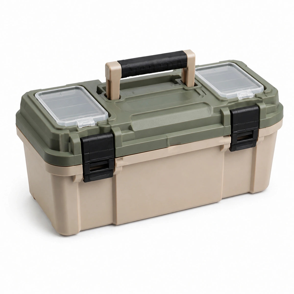 Caja de herramientas de plástico ABS con compartimentos transparentes 40x20x20 cm