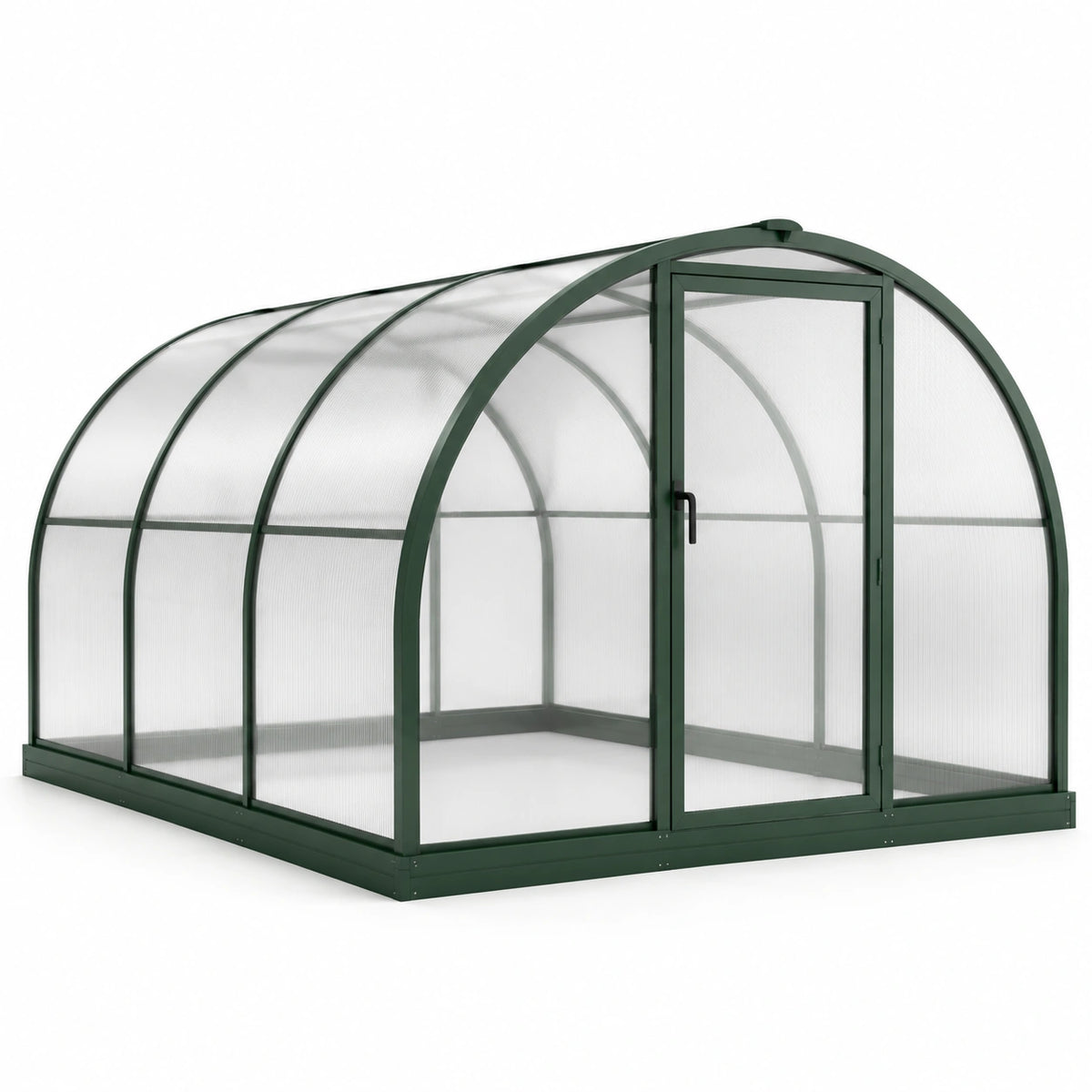 Invernadero de Policarbonato con Estructura de Aluminio Verde 250x250x200 cm