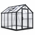 Invernadero de aluminio y policarbonato 250x190x195 cm negro