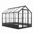 Invernadero de aluminio y paneles de policarbonato transparente 250x190x195 cm
