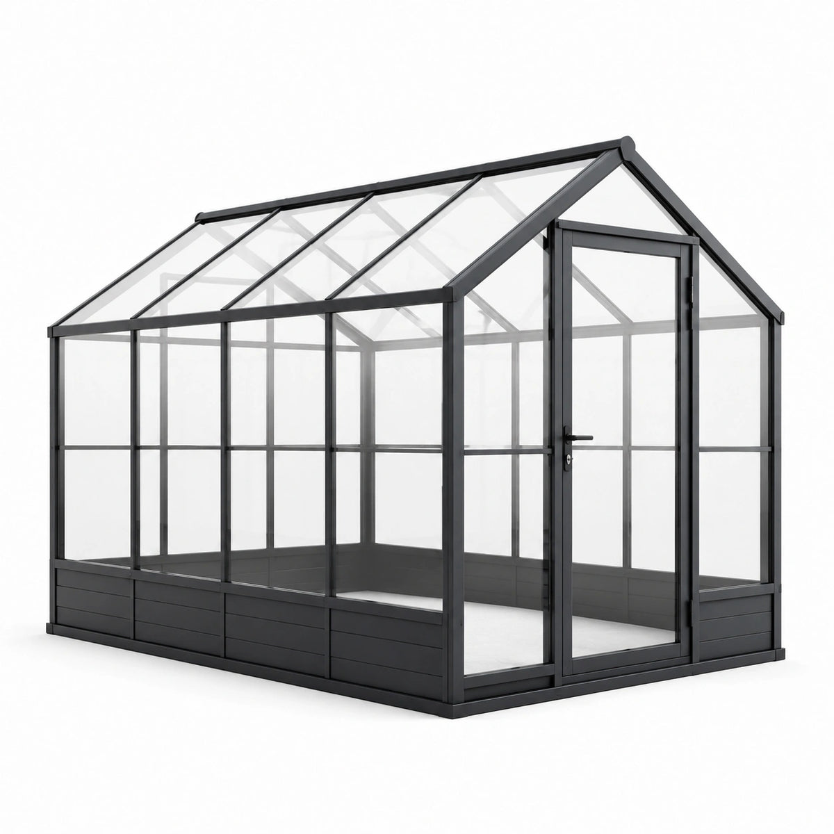 Invernadero de aluminio y paneles de policarbonato transparente 250x190x195 cm